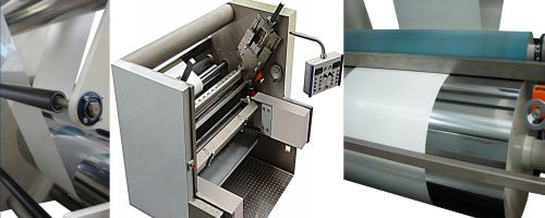 Detail of the laminator and coating station of the above coating line